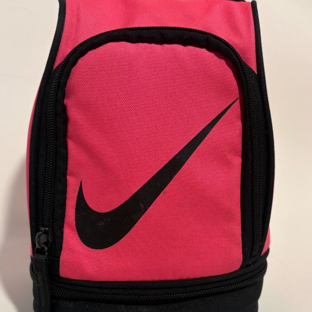 Nike Girl's Pink Dome Lunch Bag Insulated Lunchbox Tote 2 Compartments